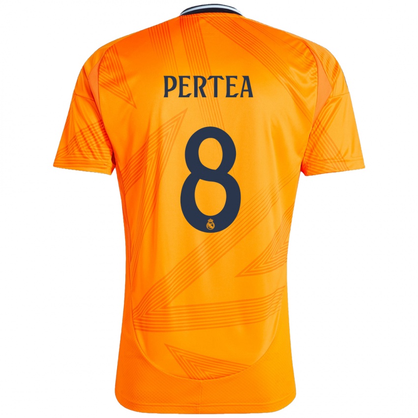 ילדים Raul Pertea #8 כָּתוֹם הרחק ג'רזי 2024/25 חולצה קצרה