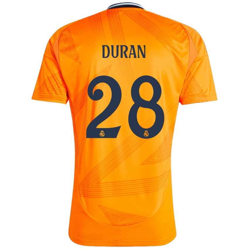 ילדים Pol Duran #28 כָּתוֹם הרחק ג'רזי 2024/25 חולצה קצרה