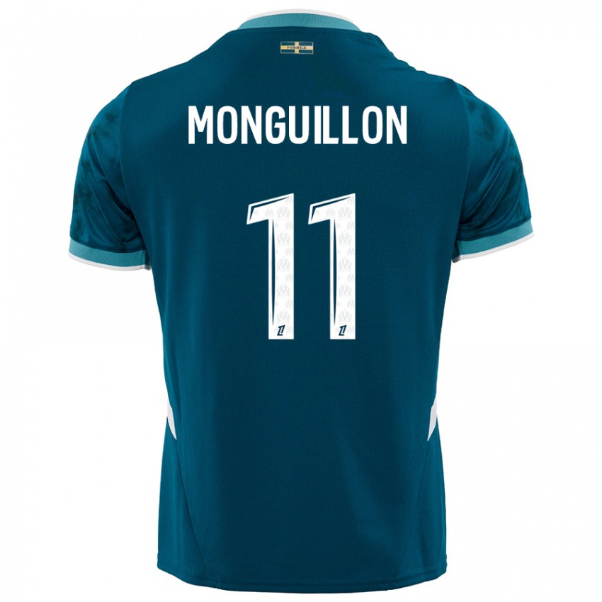 ילדים Coralie Monguillon #11 כחול טורקיז הרחק ג'רזי 2024/25 חולצה קצרה
