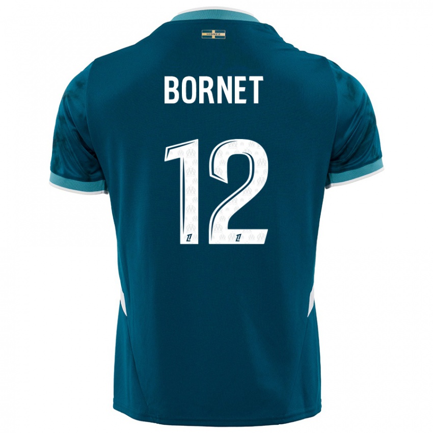 ילדים Camille Bornet #12 כחול טורקיז הרחק ג'רזי 2024/25 חולצה קצרה