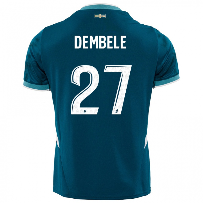 ילדים Coumba Dembélé #27 כחול טורקיז הרחק ג'רזי 2024/25 חולצה קצרה