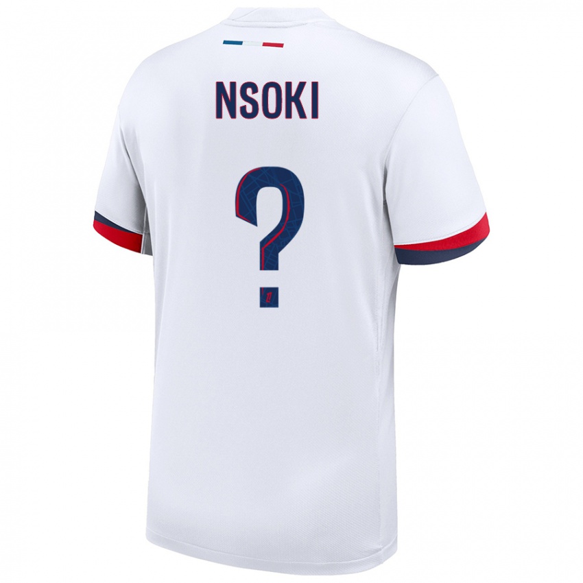ילדים Noah Nsoki #0 לבן כחול אדום הרחק ג'רזי 2024/25 חולצה קצרה
