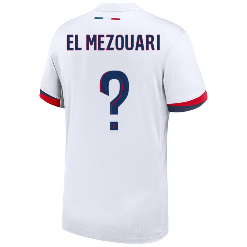 ילדים Salah-Dine El Mezouari #0 לבן כחול אדום הרחק ג'רזי 2024/25 חולצה קצרה
