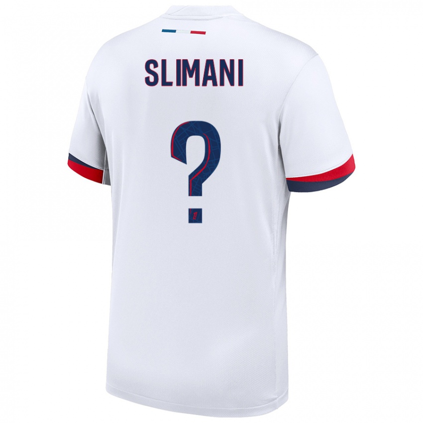 ילדים Yacine Slimani #0 לבן כחול אדום הרחק ג'רזי 2024/25 חולצה קצרה