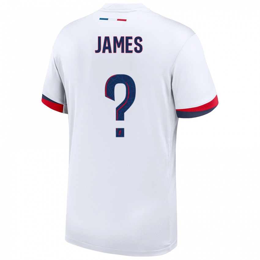 ילדים Martin James #0 לבן כחול אדום הרחק ג'רזי 2024/25 חולצה קצרה