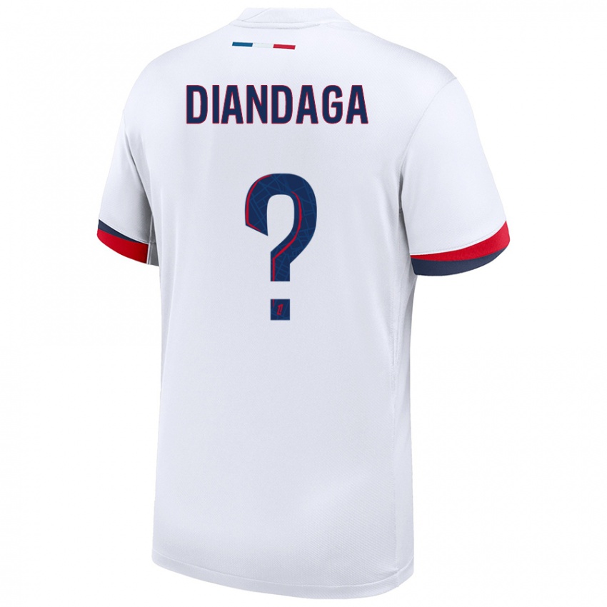 ילדים Hermann Diandaga #0 לבן כחול אדום הרחק ג'רזי 2024/25 חולצה קצרה