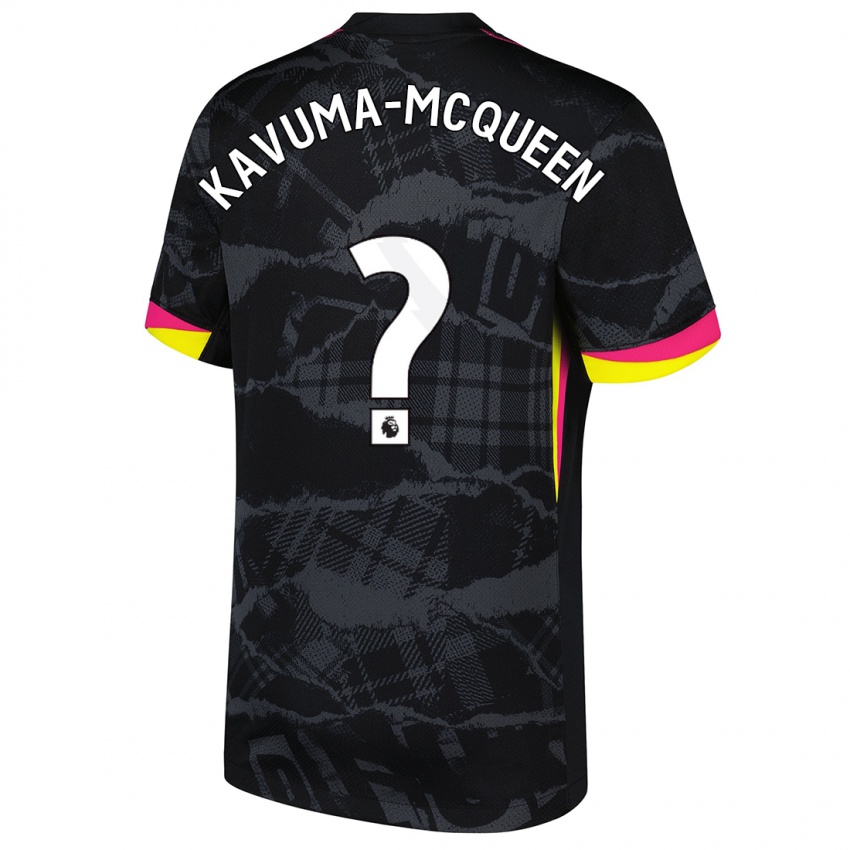 ילדים Ryan Kavuma-Mcqueen #0 שחור ורוד ג'רזי קיט שלישי 2024/25 חולצה קצרה