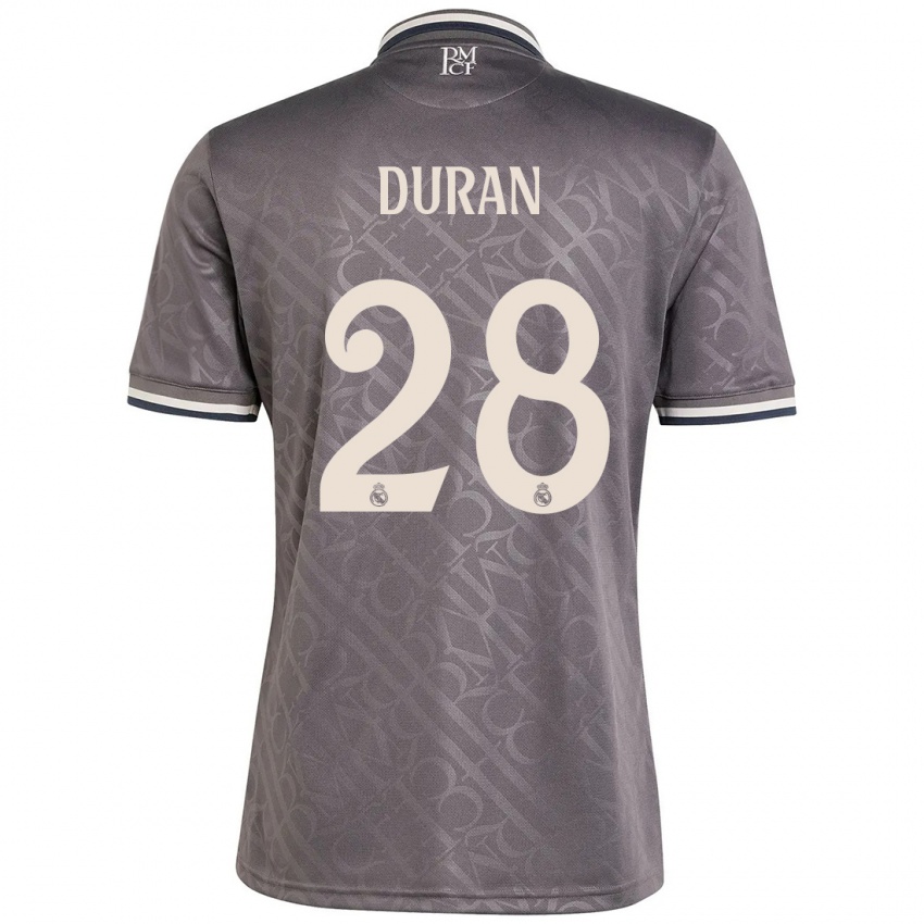 ילדים Pol Duran #28 פֶּחָם ג'רזי קיט שלישי 2024/25 חולצה קצרה