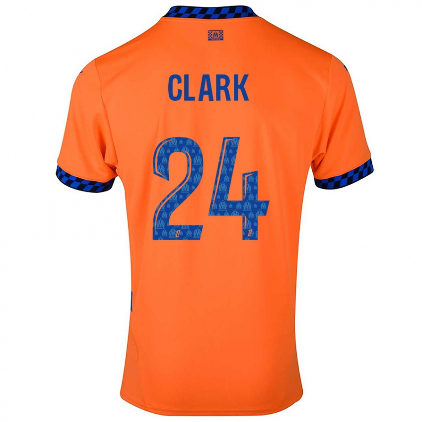 ילדים Ashley Clark #24 כתום כחול כהה ג'רזי קיט שלישי 2024/25 חולצה קצרה
