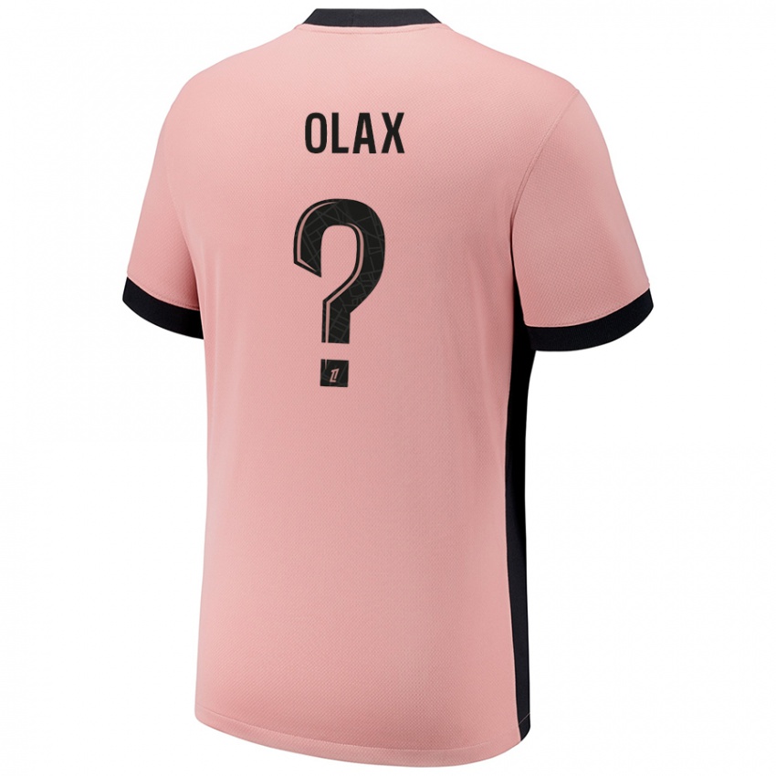 ילדים Djamy Olax #0 ורוד חלודה ג'רזי קיט שלישי 2024/25 חולצה קצרה
