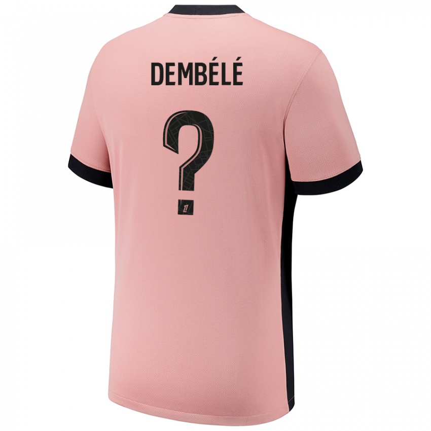 ילדים Omar Dembélé #0 ורוד חלודה ג'רזי קיט שלישי 2024/25 חולצה קצרה