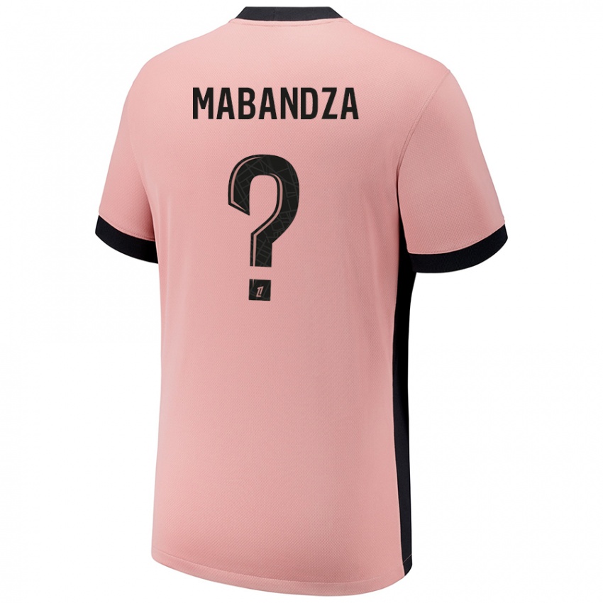 ילדים Emeryc Mabandza Batantou #0 ורוד חלודה ג'רזי קיט שלישי 2024/25 חולצה קצרה