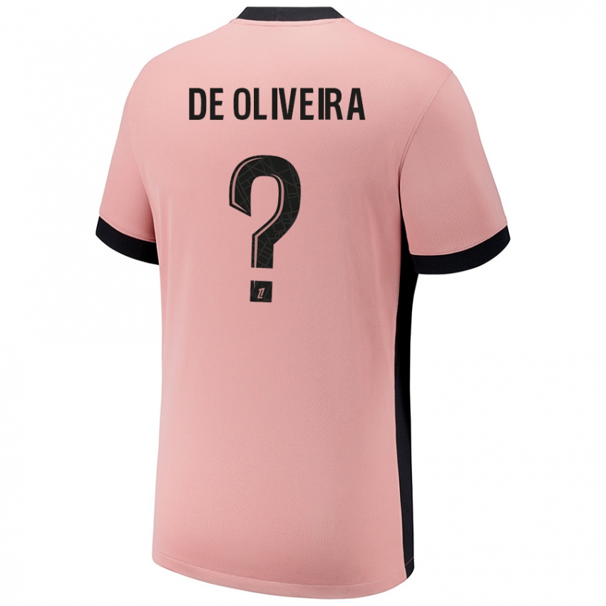 ילדים Mathieu De Oliveira #0 ורוד חלודה ג'רזי קיט שלישי 2024/25 חולצה קצרה