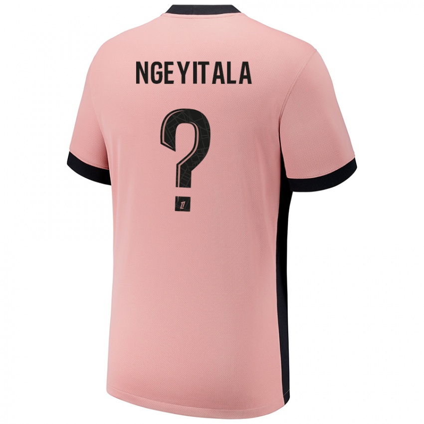 ילדים Aurélien Ngeyitala #0 ורוד חלודה ג'רזי קיט שלישי 2024/25 חולצה קצרה