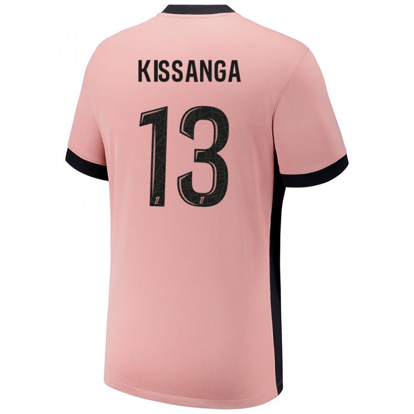ילדים Hugo Kissanga #13 ורוד חלודה ג'רזי קיט שלישי 2024/25 חולצה קצרה