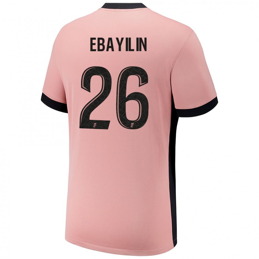 ילדים Anaïs Ebayilin #26 ורוד חלודה ג'רזי קיט שלישי 2024/25 חולצה קצרה