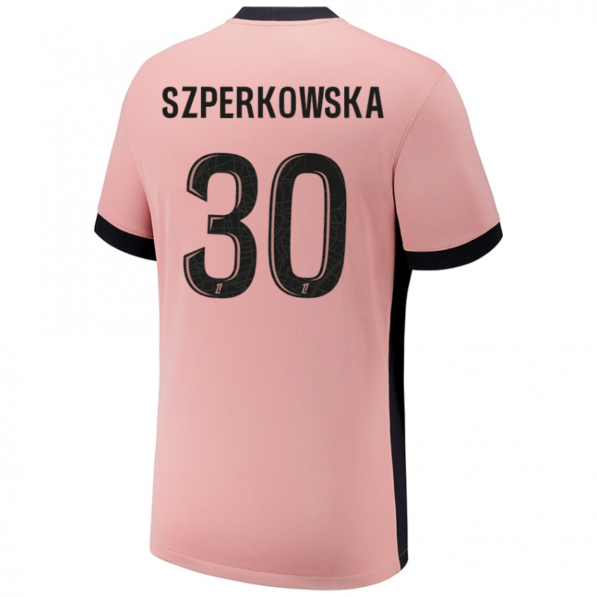 ילדים Oliwia Szperkowska #30 ורוד חלודה ג'רזי קיט שלישי 2024/25 חולצה קצרה