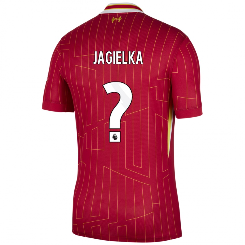 גברים Zac Jagielka #0 אדום צהוב לבן ג'רזי ביתית 2024/25 חולצה קצרה