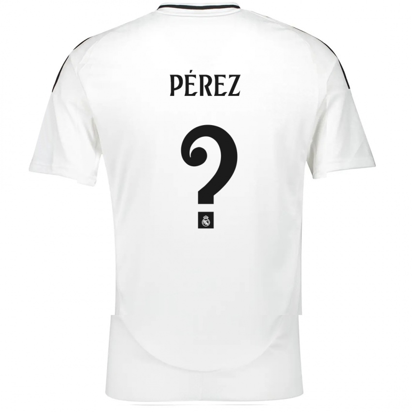 גברים Adrián Pérez #0 לָבָן ג'רזי ביתית 2024/25 חולצה קצרה