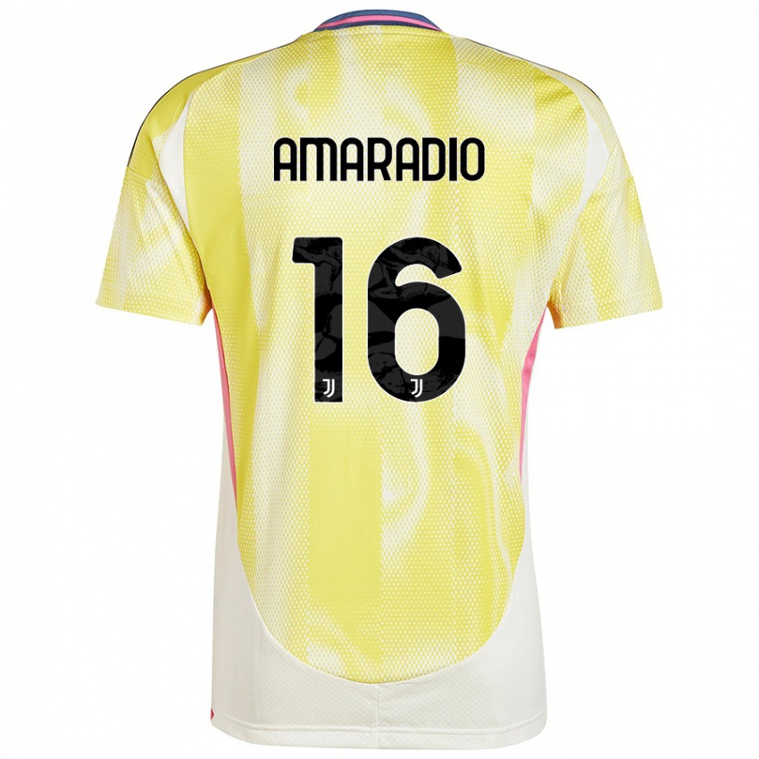 נשים Luca Amaradio #16 צהוב סולארי הרחק ג'רזי 2024/25 חולצה קצרה
