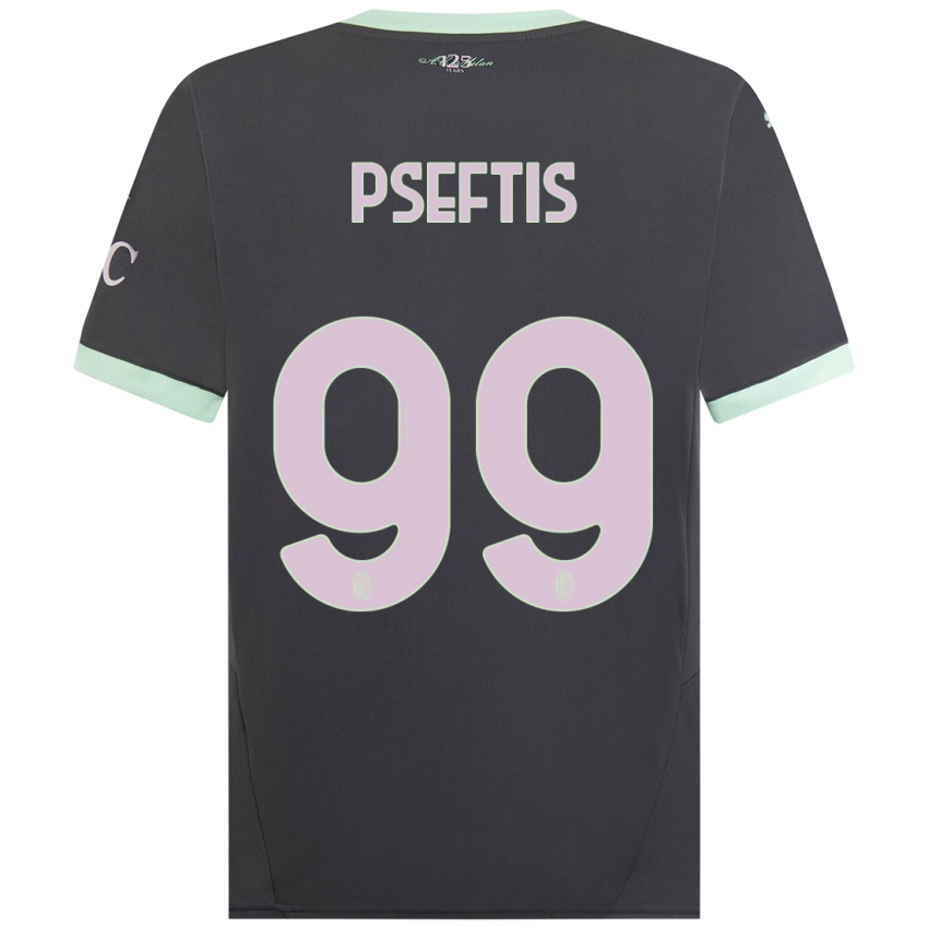 נשים Fotios Pseftis #99 אָפוֹר ג'רזי קיט שלישי 2024/25 חולצה קצרה
