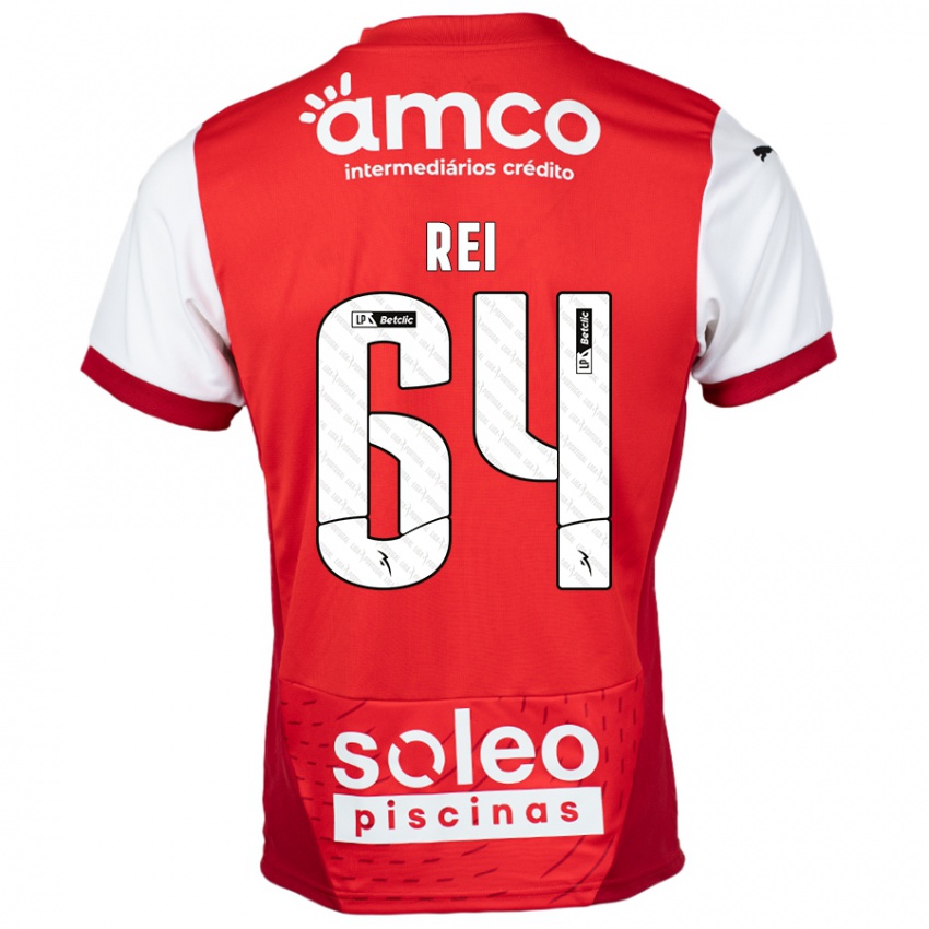 ילדים Ricardo Rei #64 אדום לבן ג'רזי ביתית 2024/25 חולצה קצרה
