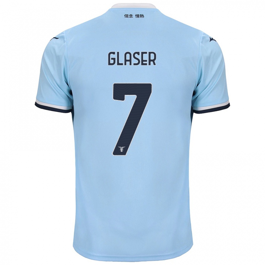 ילדים Julia Glaser #7 כְּחוֹל ג'רזי ביתית 2024/25 חולצה קצרה