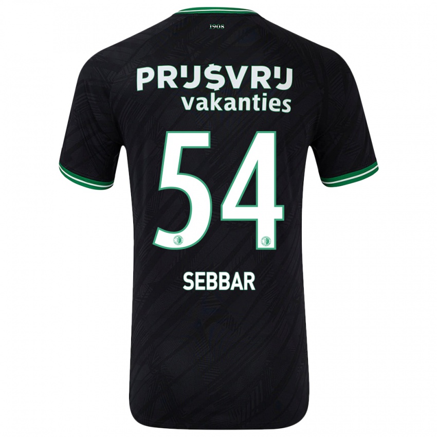 ילדים Marouane Sebbar #54 ירוק שחור הרחק ג'רזי 2024/25 חולצה קצרה