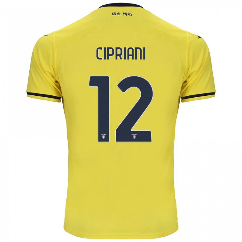 ילדים Alessio Cipriani #12 צָהוֹב הרחק ג'רזי 2024/25 חולצה קצרה