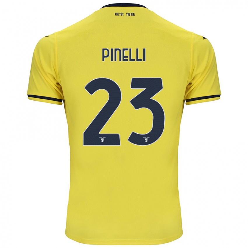 ילדים Pietro Pinelli #23 צָהוֹב הרחק ג'רזי 2024/25 חולצה קצרה