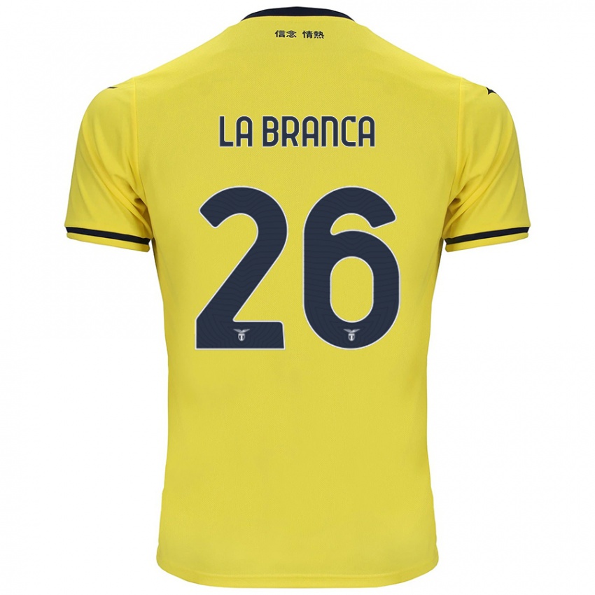 ילדים Ruggero La Branca #26 צָהוֹב הרחק ג'רזי 2024/25 חולצה קצרה