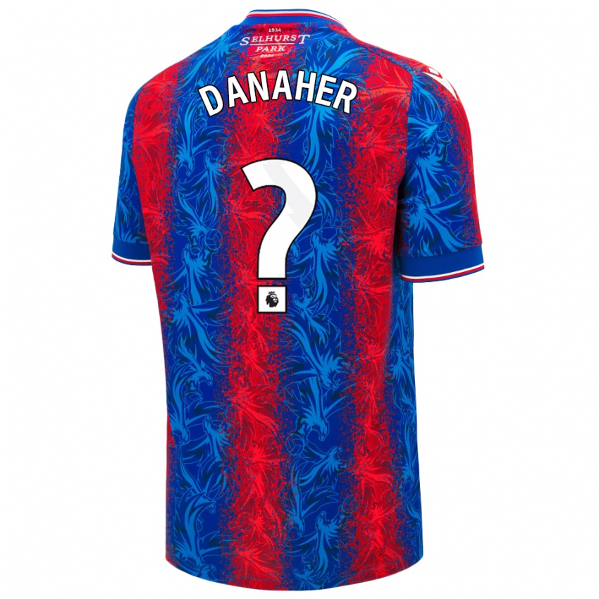 גברים Euan Danaher #0 פסים כחולים אדומים ג'רזי ביתית 2024/25 חולצה קצרה
