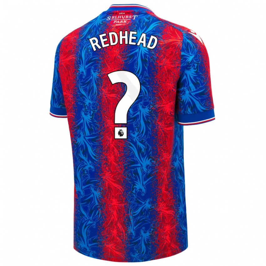 גברים Caleb Redhead #0 פסים כחולים אדומים ג'רזי ביתית 2024/25 חולצה קצרה