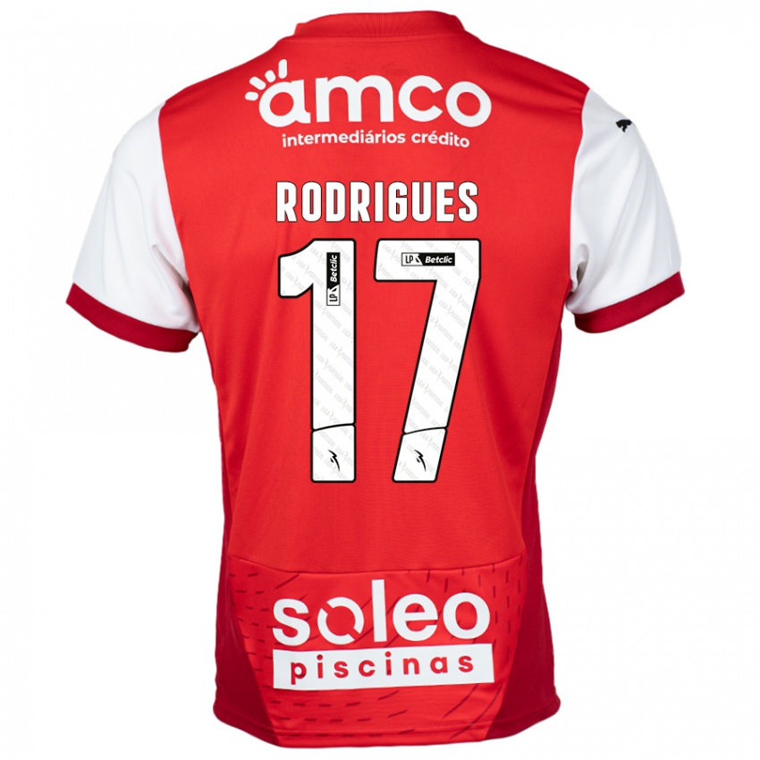 גברים Tânia Rodrigues #17 אדום לבן ג'רזי ביתית 2024/25 חולצה קצרה