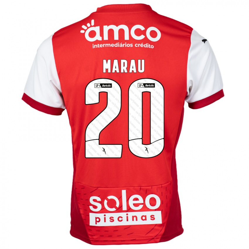 גברים Madalena Marau #20 אדום לבן ג'רזי ביתית 2024/25 חולצה קצרה