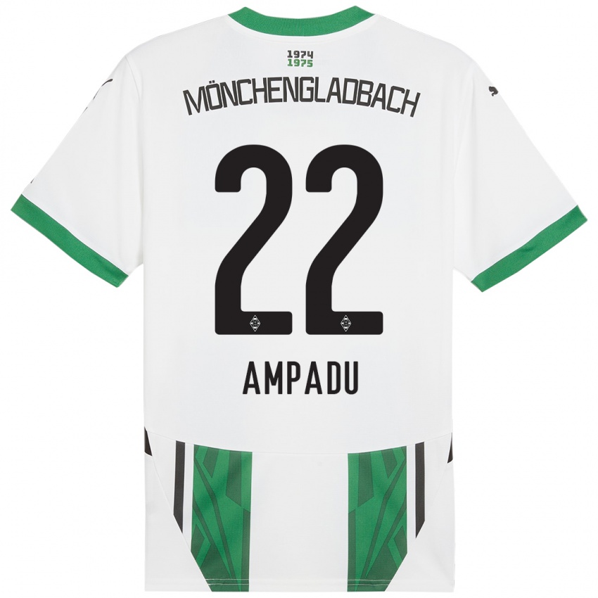 גברים Leon Ampadu #22 ירוק לבן ג'רזי ביתית 2024/25 חולצה קצרה