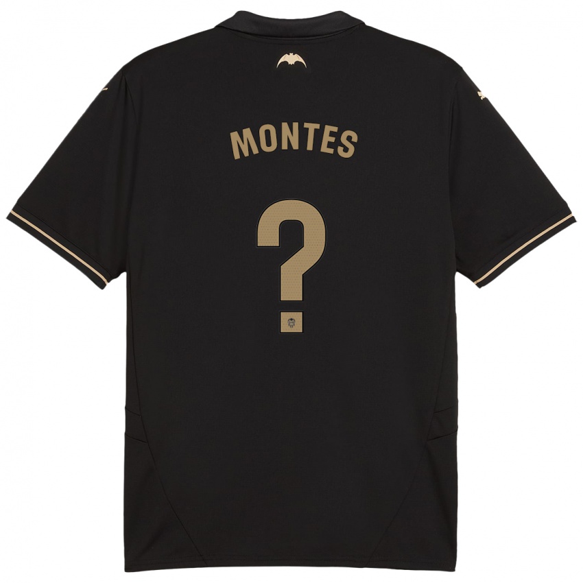 גברים Jan Montes #0 שָׁחוֹר הרחק ג'רזי 2024/25 חולצה קצרה