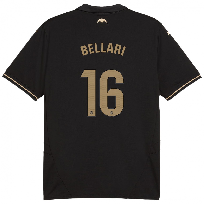 גברים Hamza Bellari #16 שָׁחוֹר הרחק ג'רזי 2024/25 חולצה קצרה