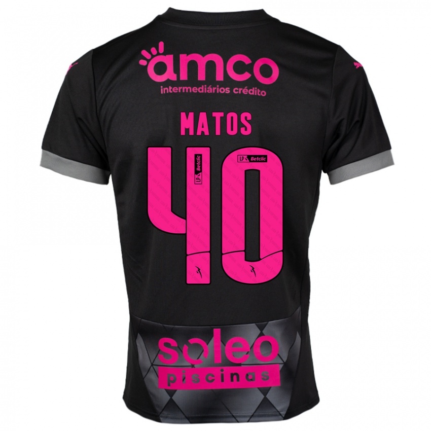 גברים João Matos #40 שחור ורוד הרחק ג'רזי 2024/25 חולצה קצרה