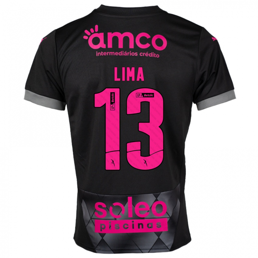 גברים Aline Lima #13 שחור ורוד הרחק ג'רזי 2024/25 חולצה קצרה
