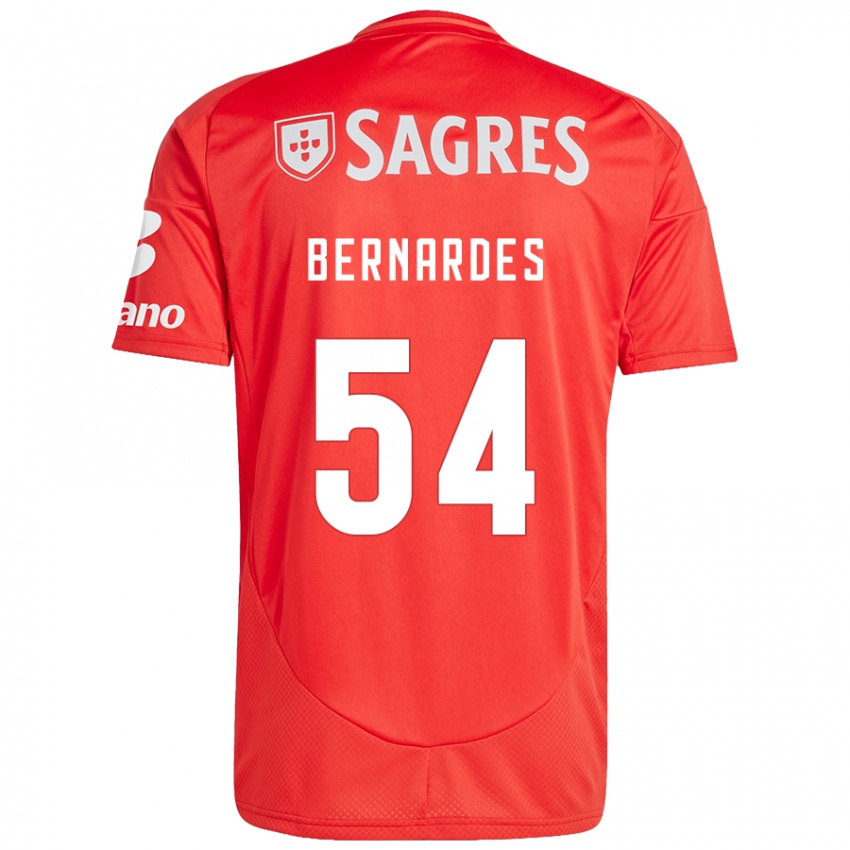 נשים Bernardes #54 אדום לבן ג'רזי ביתית 2024/25 חולצה קצרה