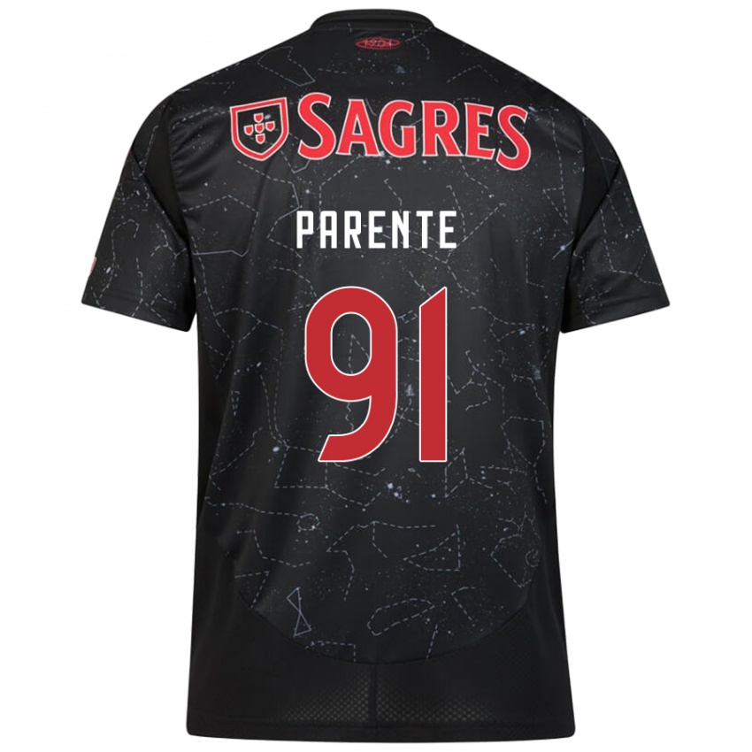 נשים Tiago Parente #91 שחור אדום הרחק ג'רזי 2024/25 חולצה קצרה