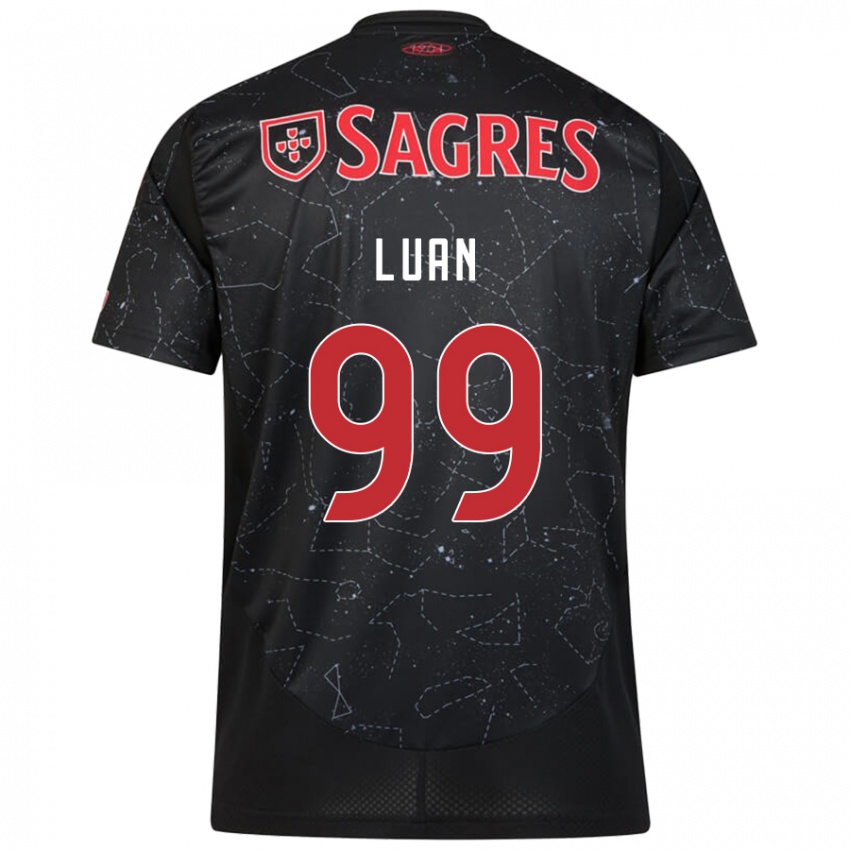 נשים Luan #99 שחור אדום הרחק ג'רזי 2024/25 חולצה קצרה