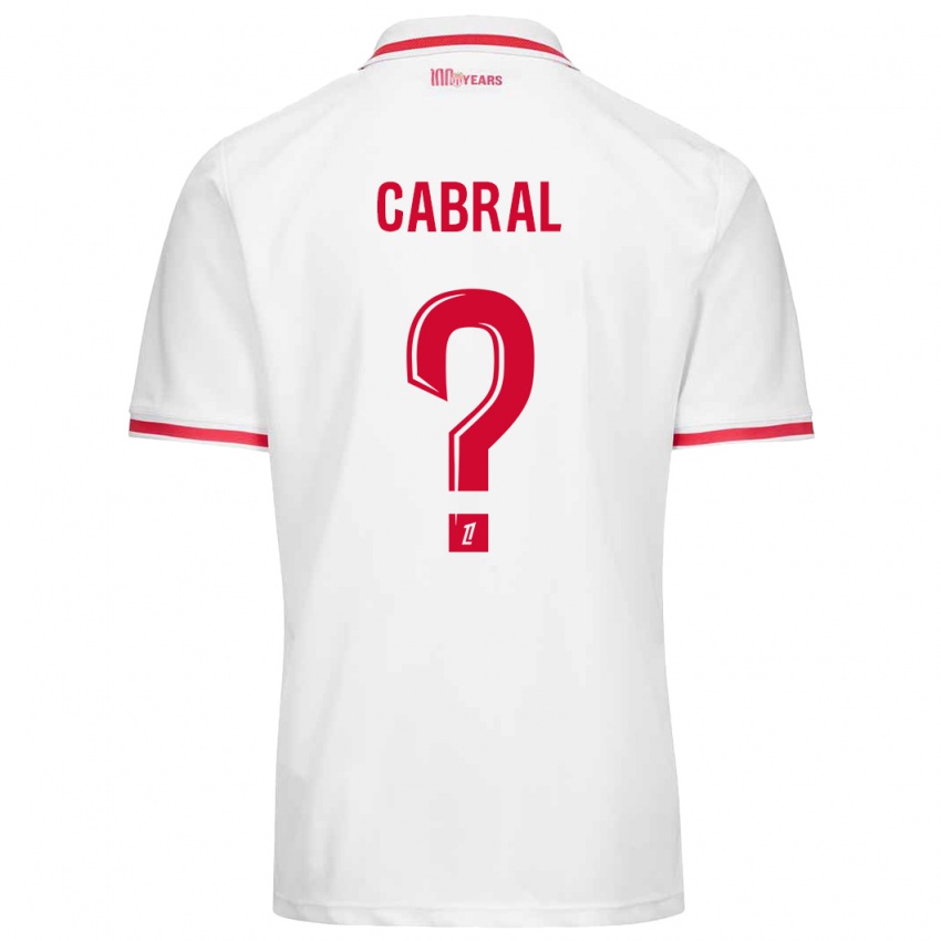 ילדים Pape Cabral #0 לבן אדום ג'רזי ביתית 2024/25 חולצה קצרה