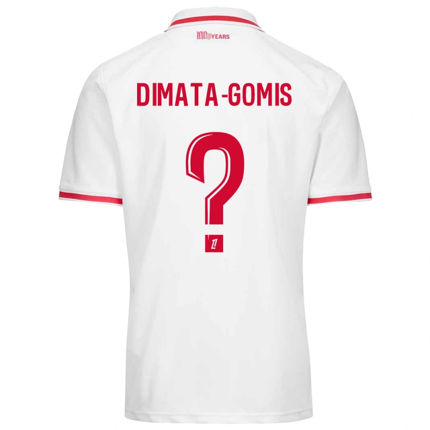 ילדים Kamron Dimata-Gomis #0 לבן אדום ג'רזי ביתית 2024/25 חולצה קצרה