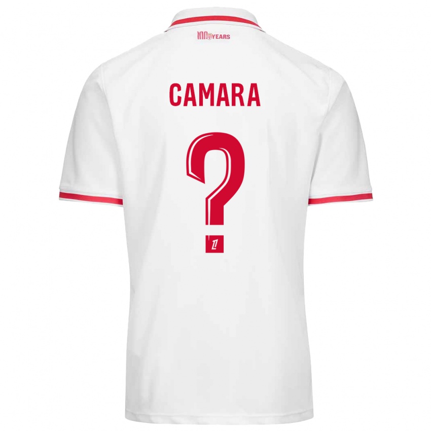 ילדים Ladji Camara #0 לבן אדום ג'רזי ביתית 2024/25 חולצה קצרה