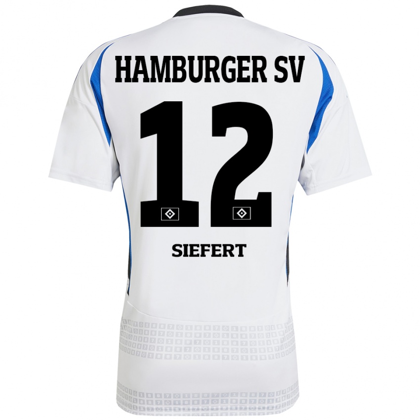 ילדים Louis Siefert #12 לבן כחול ג'רזי ביתית 2024/25 חולצה קצרה