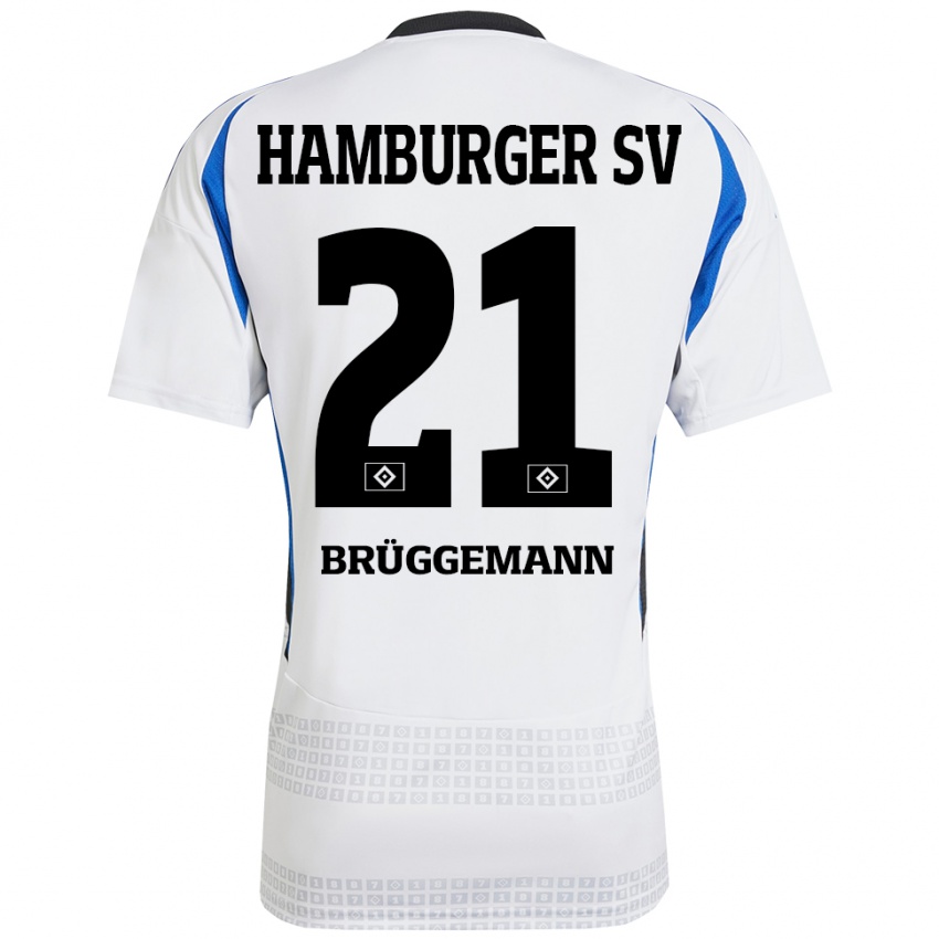 ילדים William Brüggemann #21 לבן כחול ג'רזי ביתית 2024/25 חולצה קצרה