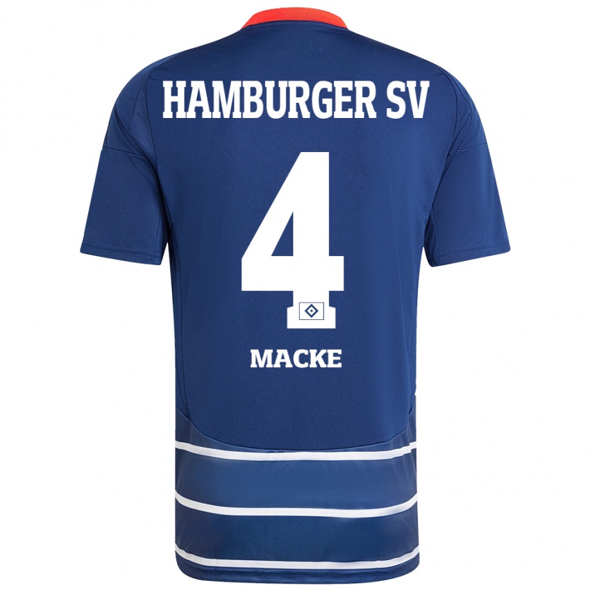 ילדים Jarne Macke #4 כחול כהה הרחק ג'רזי 2024/25 חולצה קצרה
