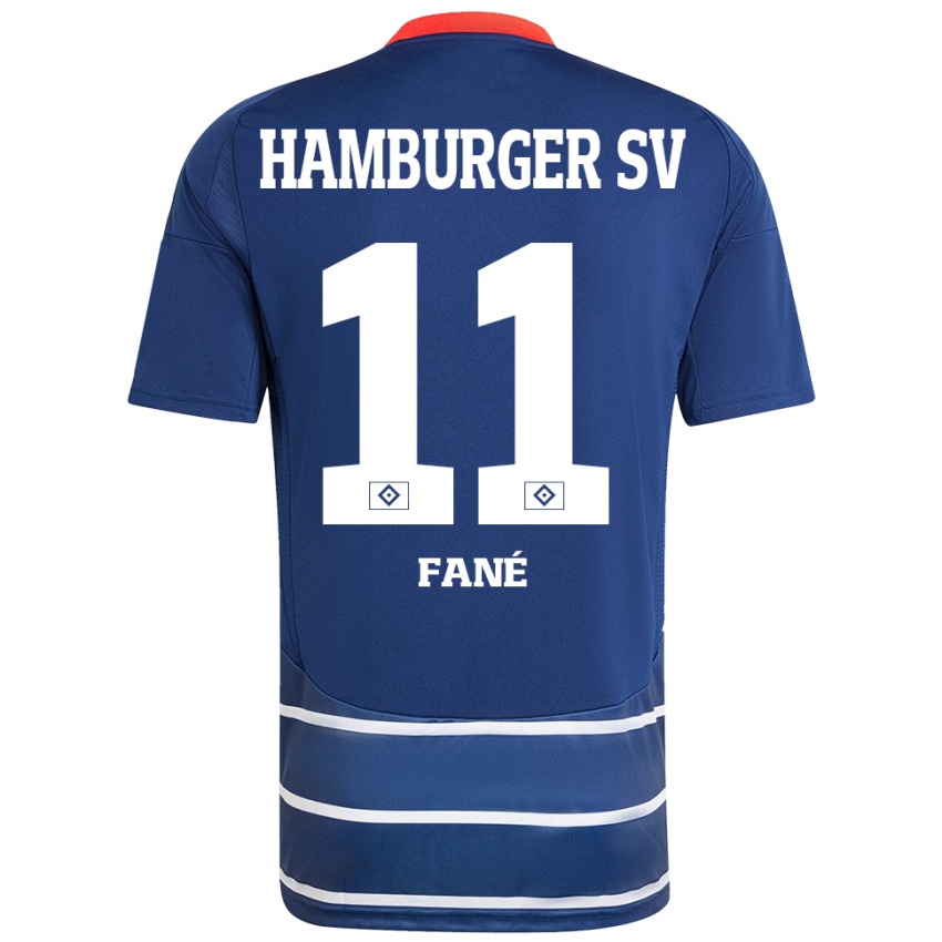 ילדים Sidi Fané #11 כחול כהה הרחק ג'רזי 2024/25 חולצה קצרה